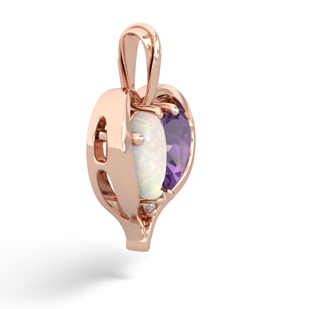 Opal Two Become One 14K Rose Gold pendant P5330