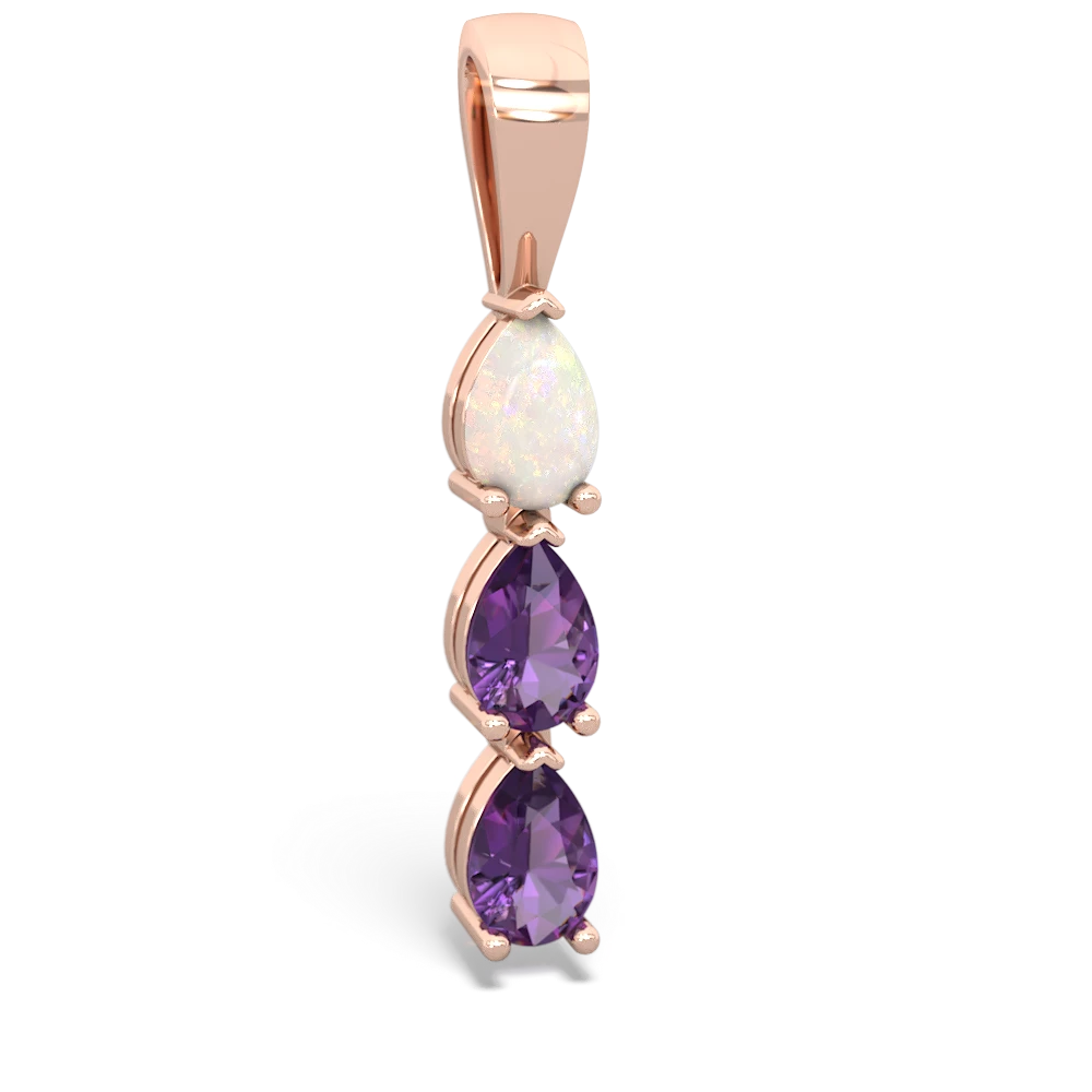 Opal Dew Drops 14K Rose Gold pendant P2251