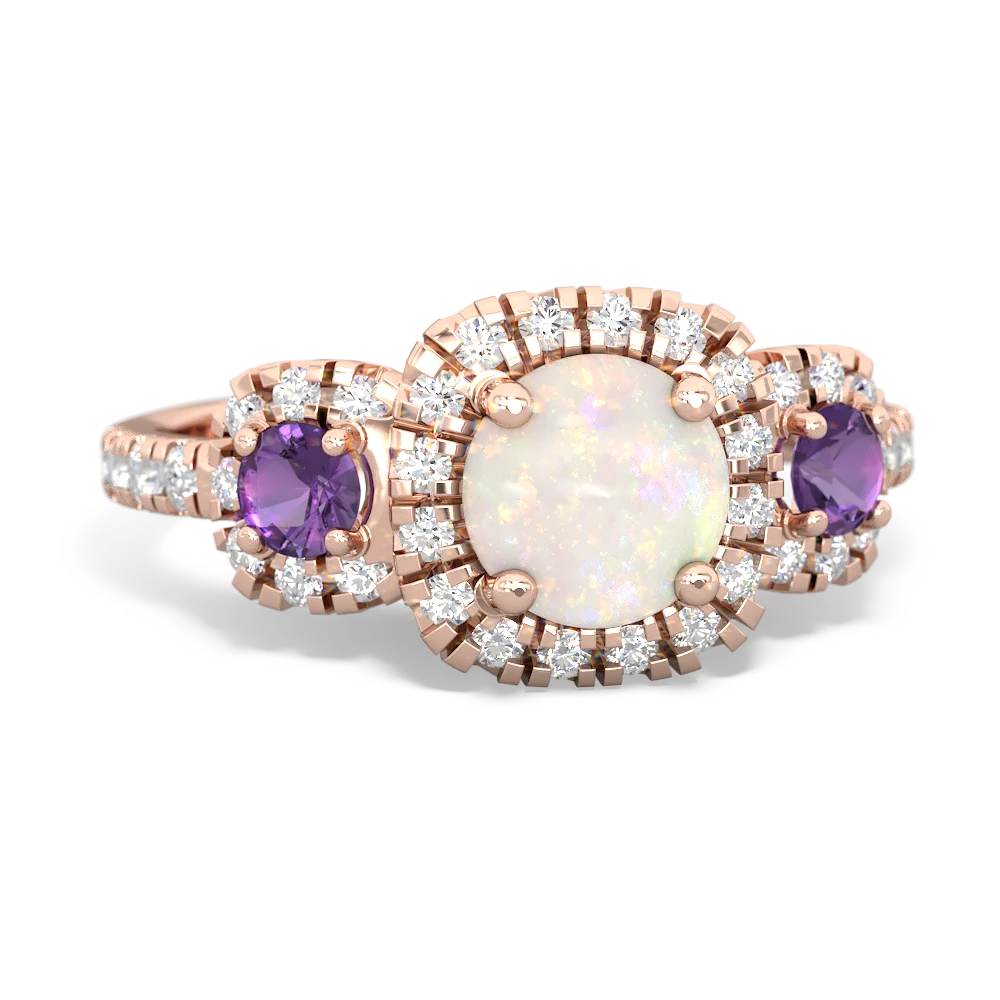 Opal Regal Halo 14K Rose Gold ring R5350