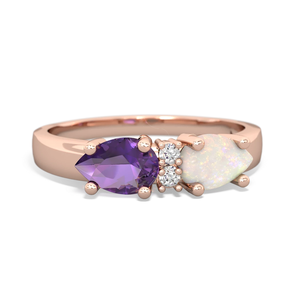 Opal Pear Bowtie 14K Rose Gold ring R0865