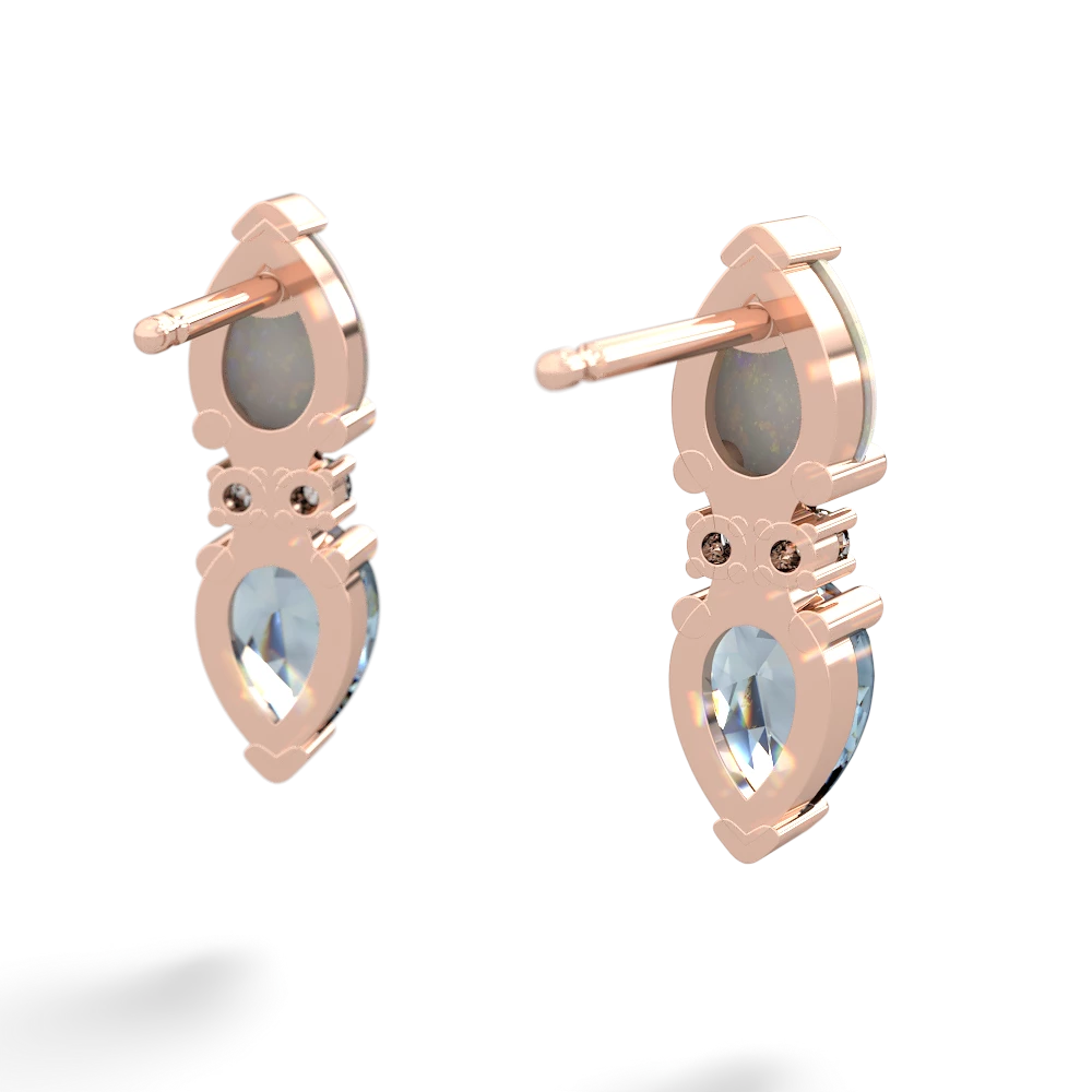 Opal Bowtie Drop 14K Rose Gold earrings E0865