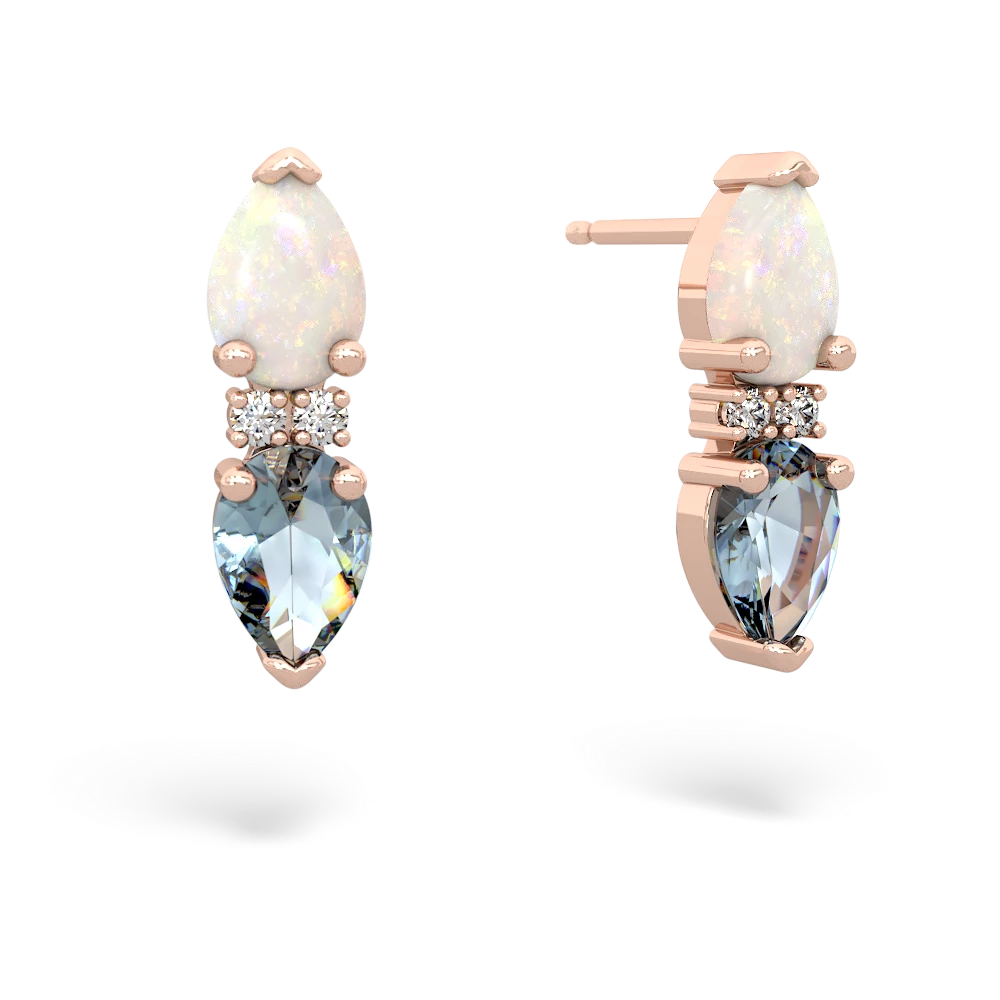 Opal Bowtie Drop 14K Rose Gold earrings E0865