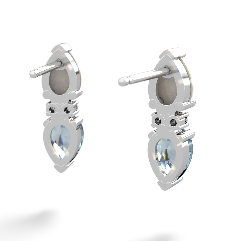 Opal Bowtie Drop 14K White Gold earrings E0865