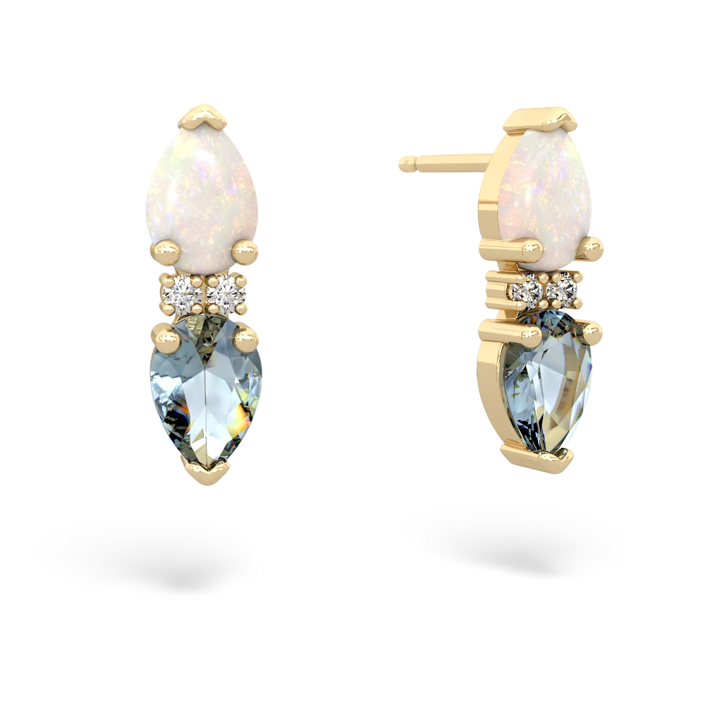 Opal Bowtie Drop 14K Yellow Gold earrings E0865