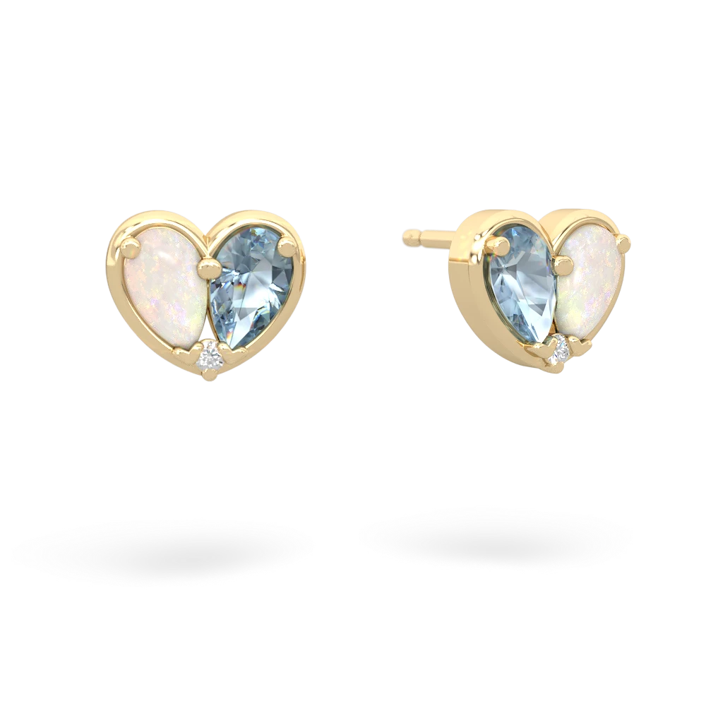 Opal 'Our Heart' 14K Yellow Gold earrings E5072