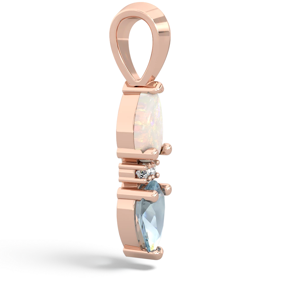 Opal Bowtie Drop 14K Rose Gold pendant P0865