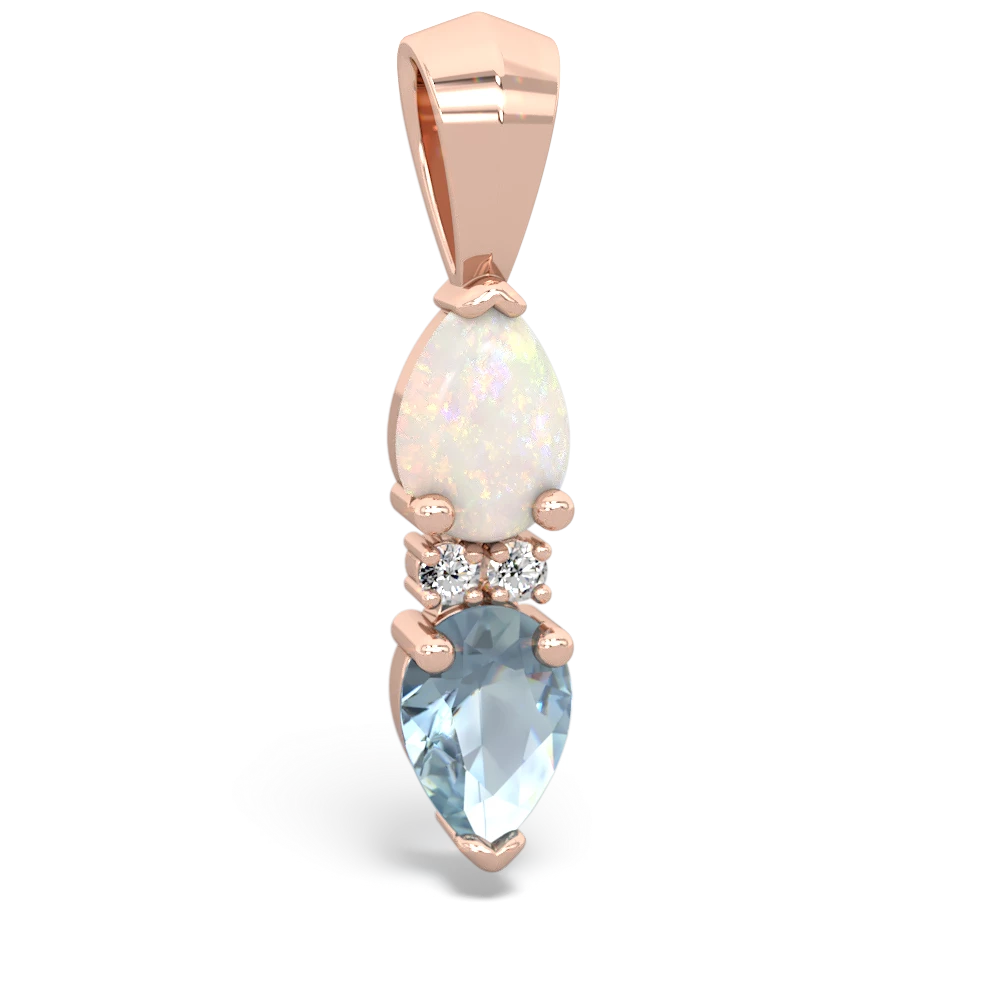 Opal Bowtie Drop 14K Rose Gold pendant P0865