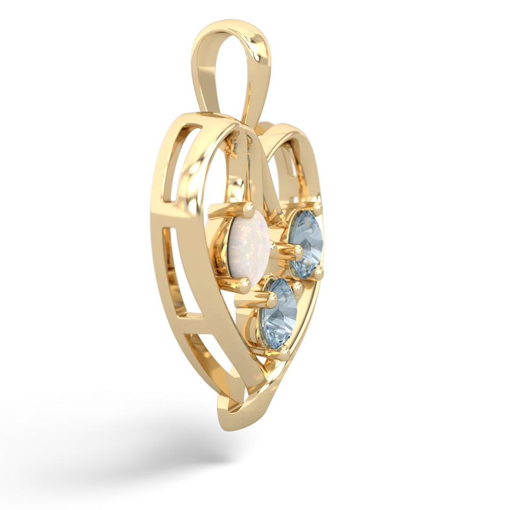 Opal Glowing Heart 14K Yellow Gold pendant P2233