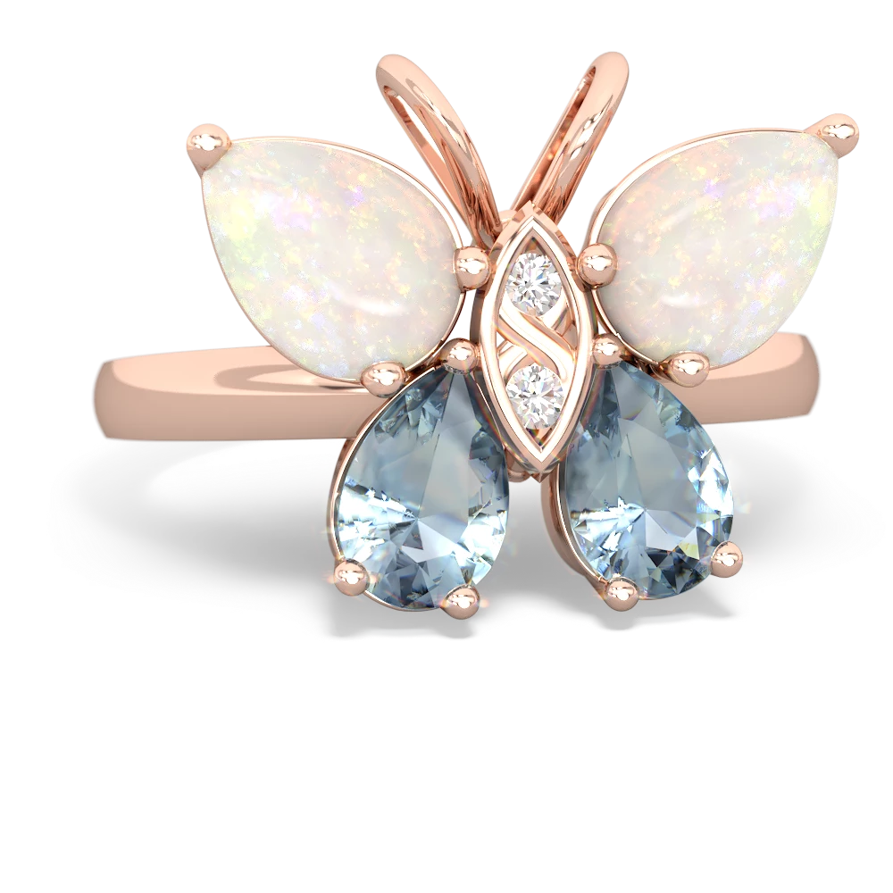 Opal Butterfly 14K Rose Gold ring R2215