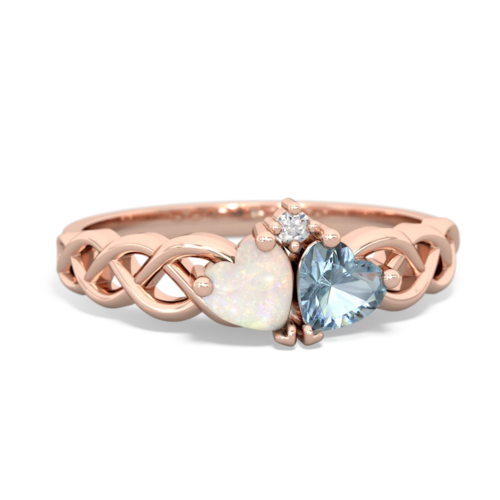 Opal Heart To Heart Braid 14K Rose Gold ring R5870