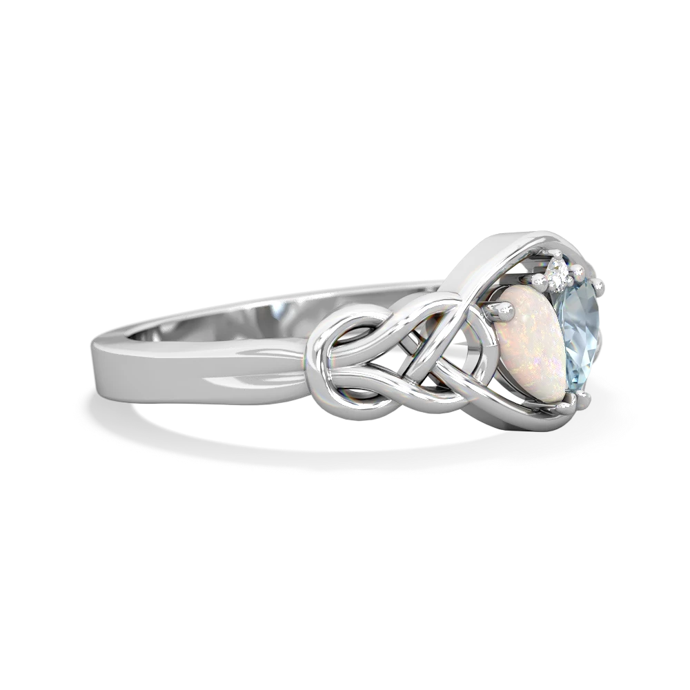 Opal Celtic Love Knot 14K White Gold ring R5420