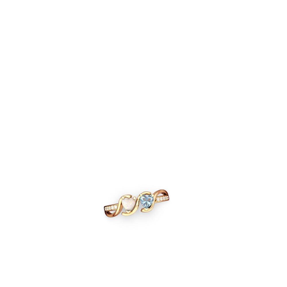 Opal Side By Side 14K Yellow Gold ring R3090