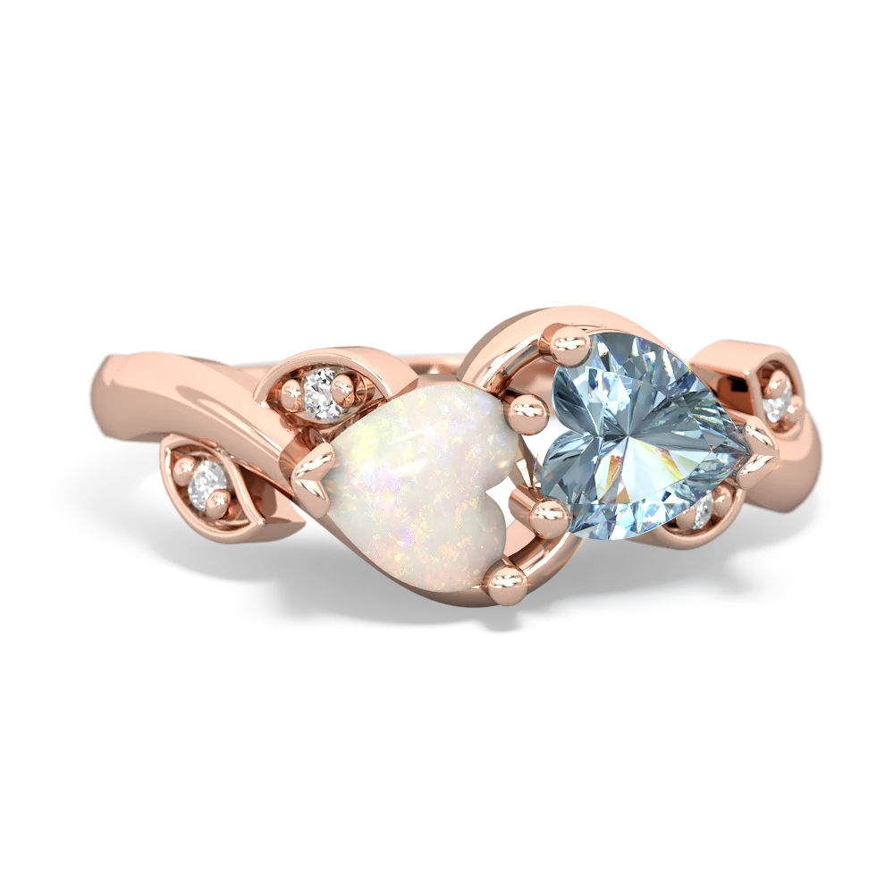 Opal Floral Elegance 14K Rose Gold ring R5790