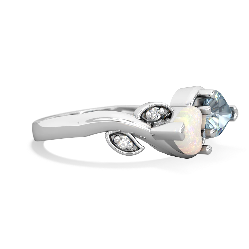 Opal Floral Elegance 14K White Gold ring R5790