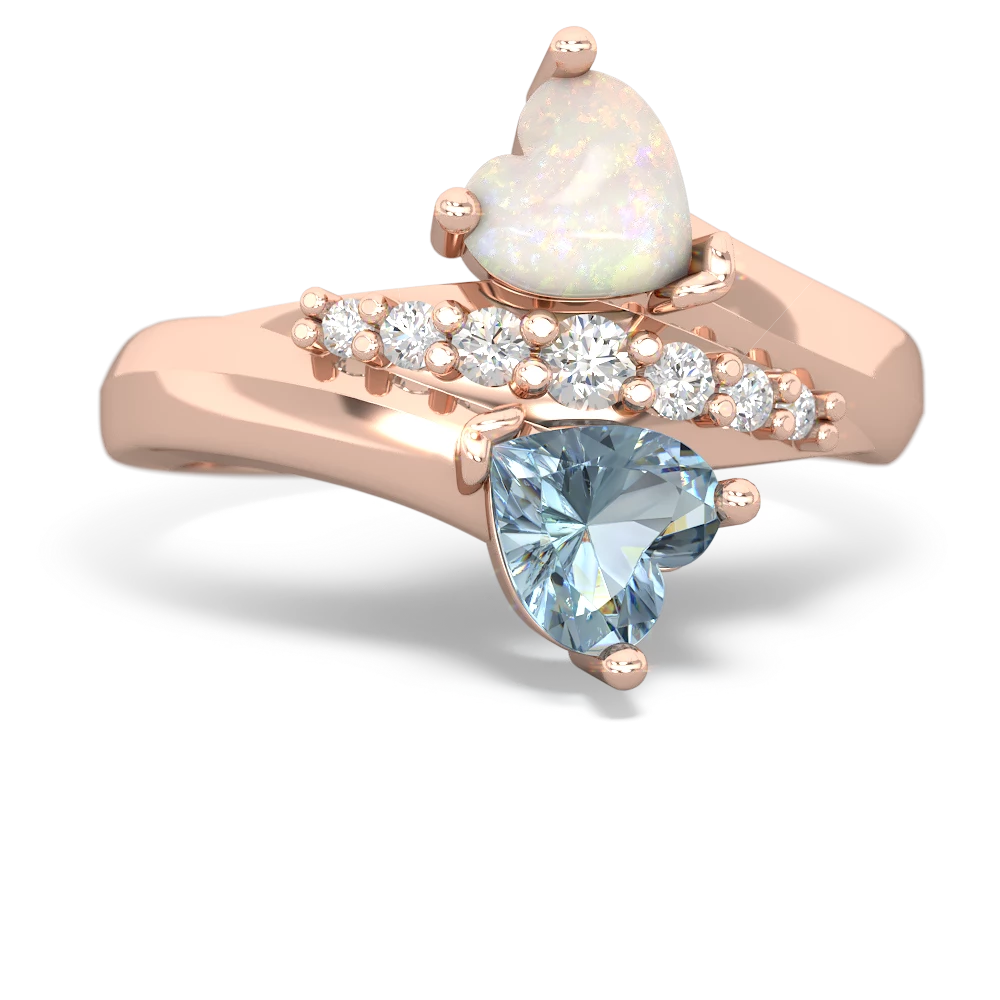 Opal Heart To Heart 14K Rose Gold ring R2064