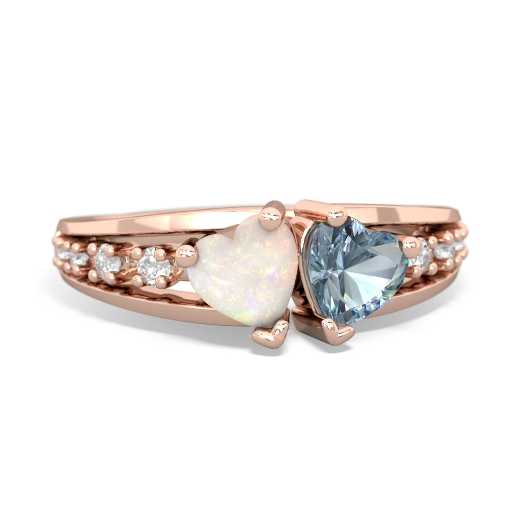 Opal Heart To Heart 14K Rose Gold ring R3342