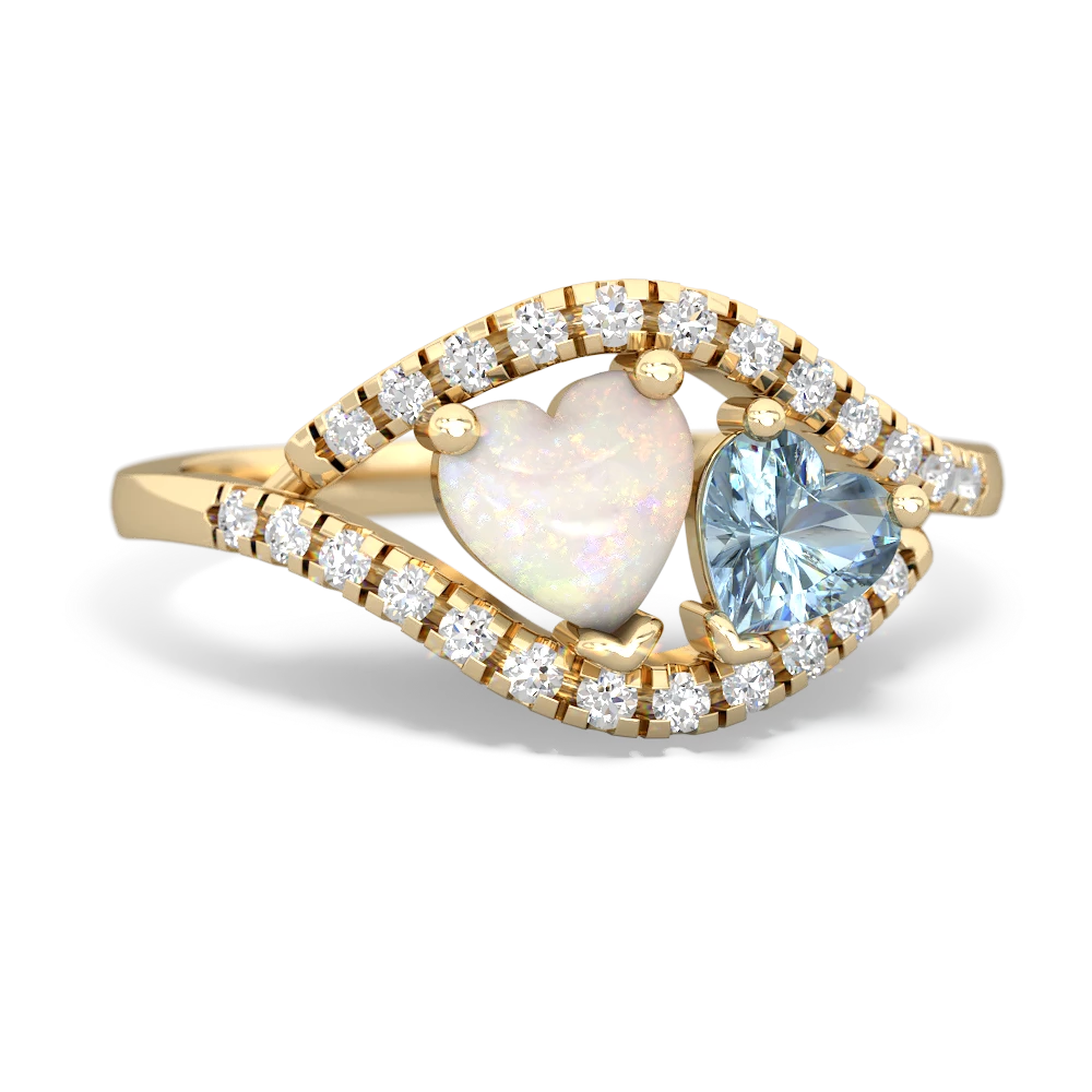 Opal Mother And Child 14K Yellow Gold ring R3010