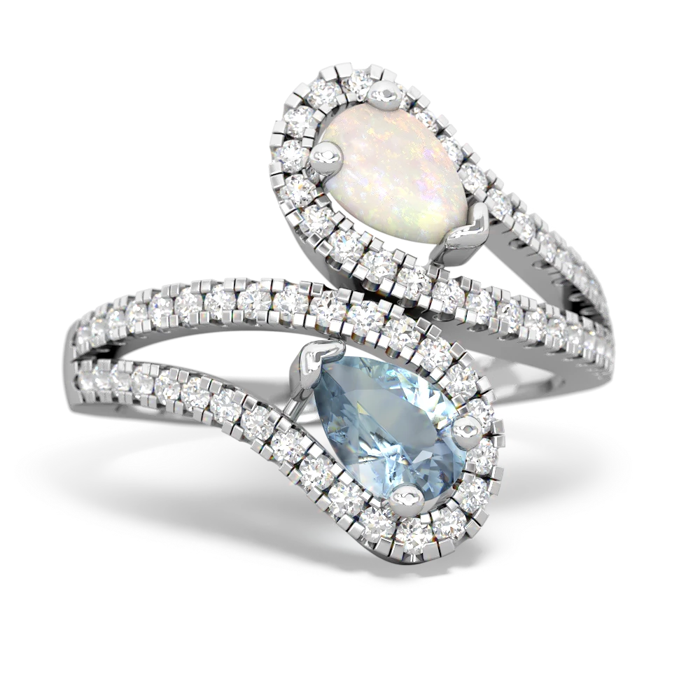 Opal Diamond Dazzler 14K White Gold ring R3000