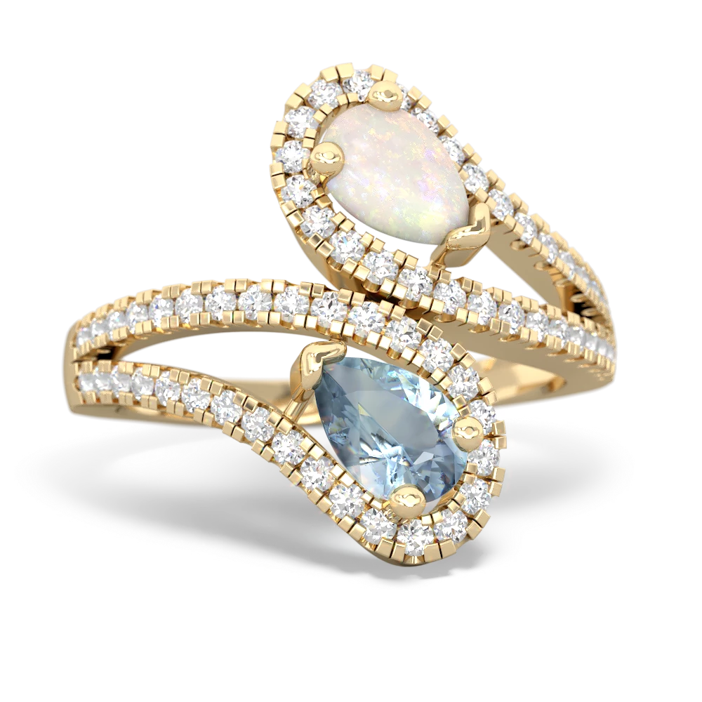 Opal Diamond Dazzler 14K Yellow Gold ring R3000