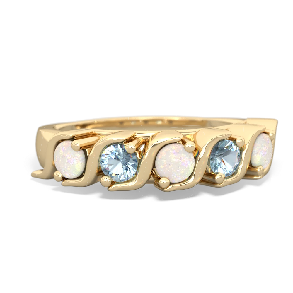 Opal Anniversary Band 14K Yellow Gold ring R2089