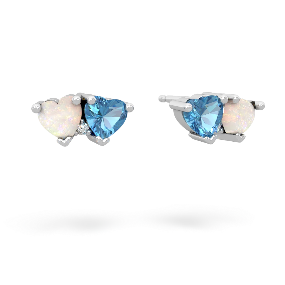 Opal Sweethearts 14K White Gold earrings E5260