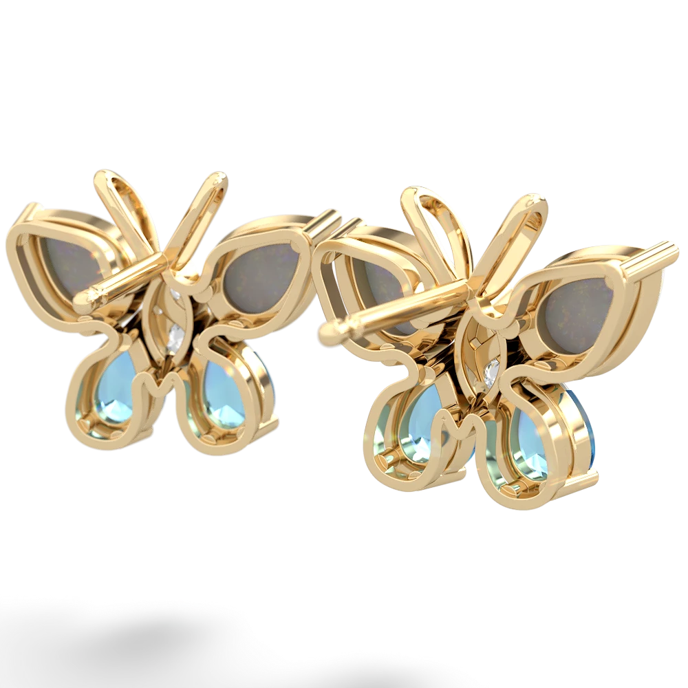 Opal Butterfly 14K Yellow Gold earrings E2215