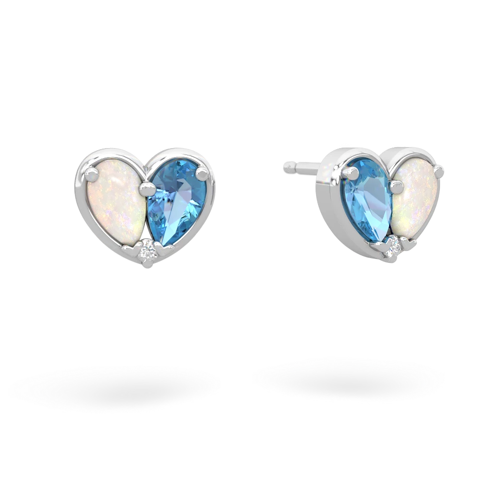 Opal 'Our Heart' 14K White Gold earrings E5072