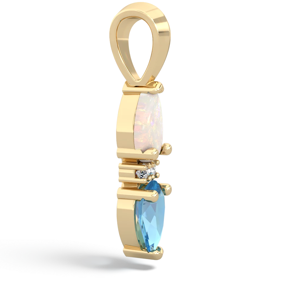 Opal Bowtie Drop 14K Yellow Gold pendant P0865