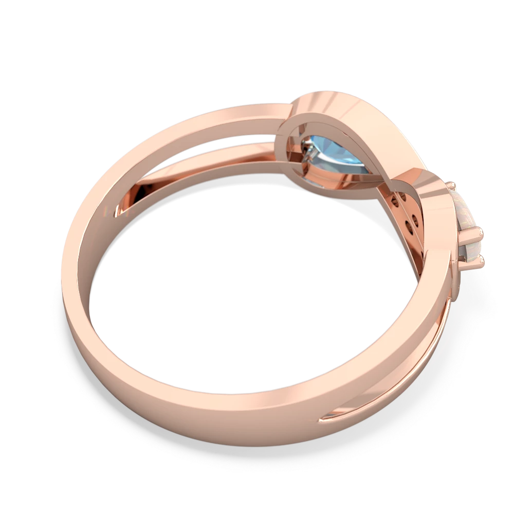 Opal Diamond Infinity 14K Rose Gold ring R5390