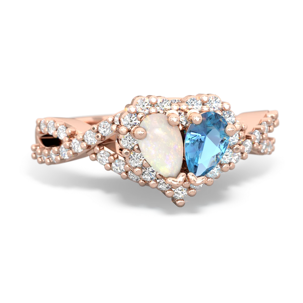 Opal Diamond Twist 'One Heart' 14K Rose Gold ring R2640HRT