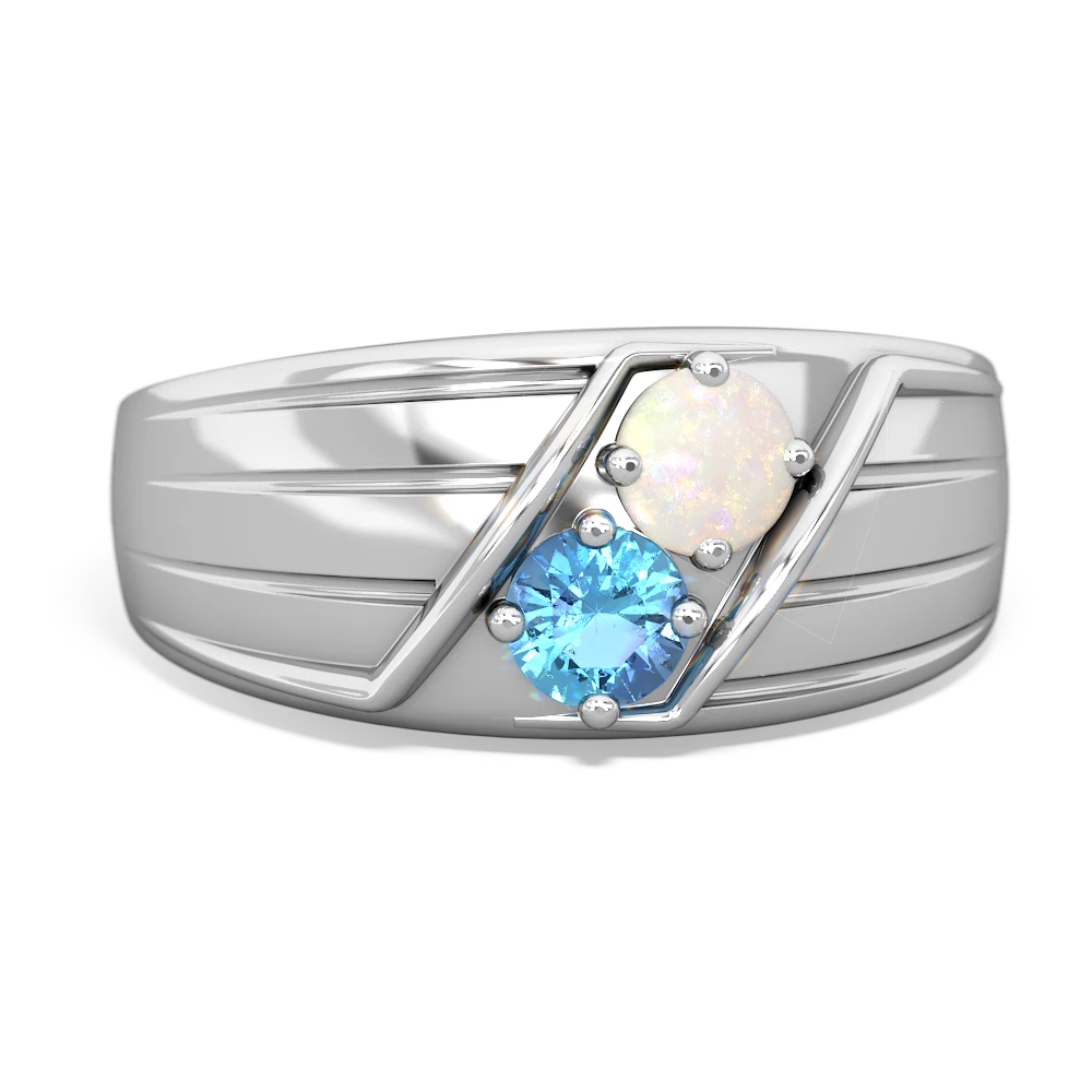 Opal Men's Streamline 14K White Gold ring R0460