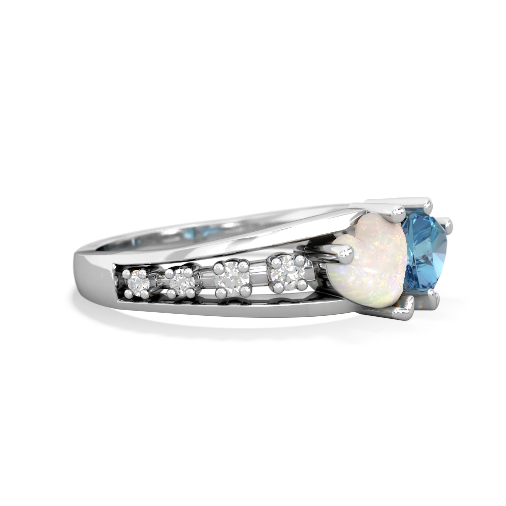 Opal Heart To Heart 14K White Gold ring R3342