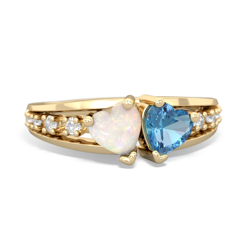 Opal Heart To Heart 14K Yellow Gold ring R3342