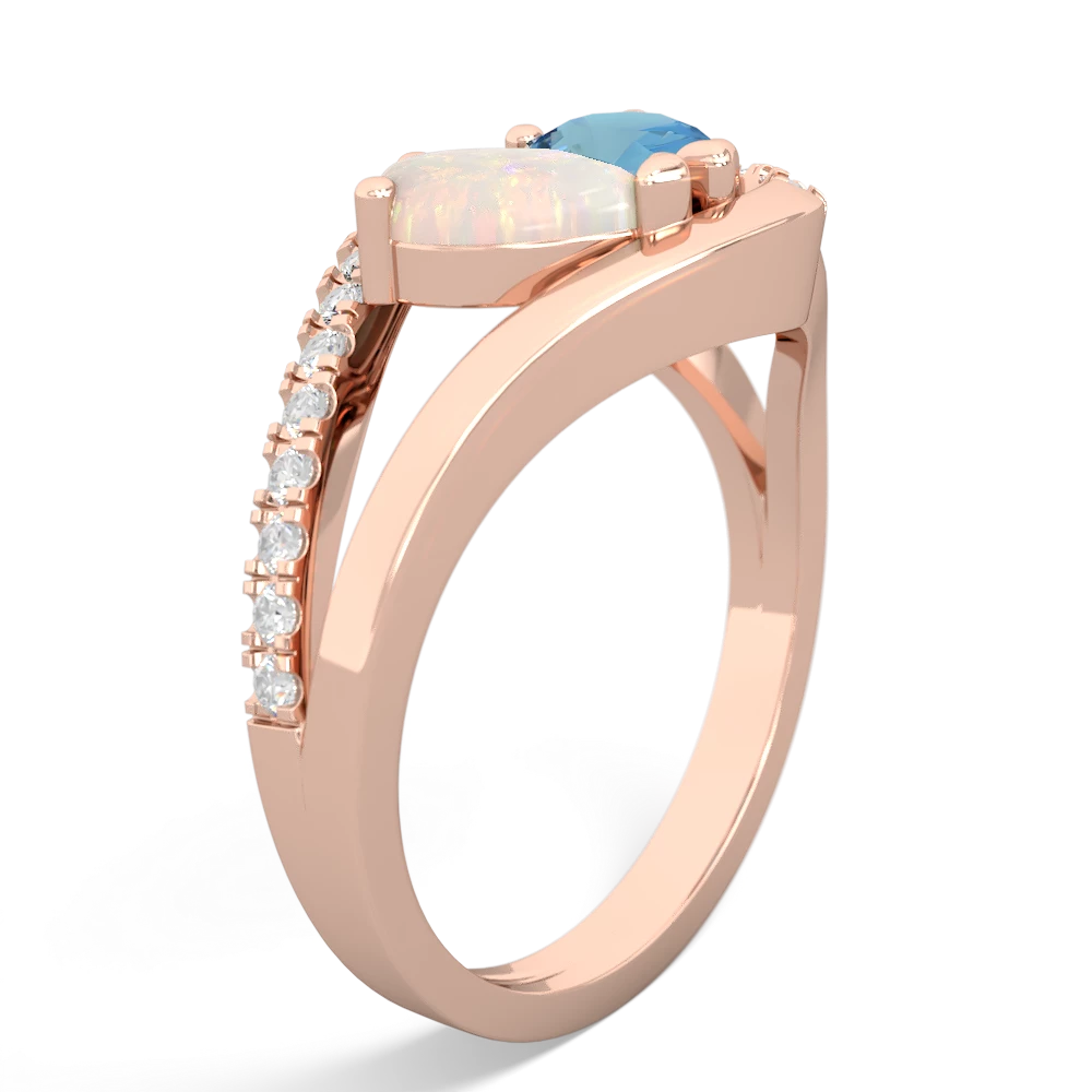 Opal Nestled Heart Keepsake 14K Rose Gold ring R5650