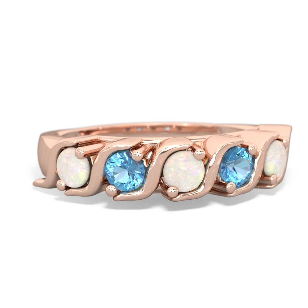 Opal Anniversary Band 14K Rose Gold ring R2089