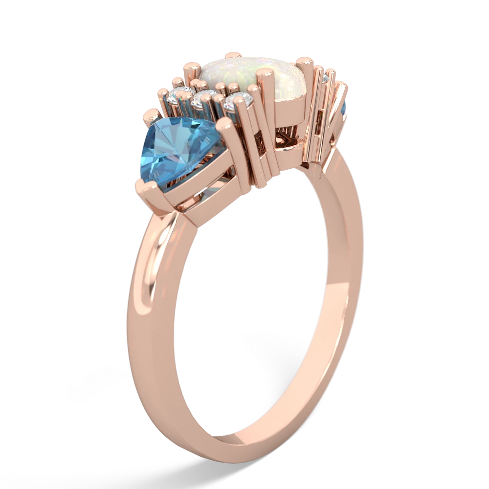 Opal Antique Style Three Stone 14K Rose Gold ring R2186