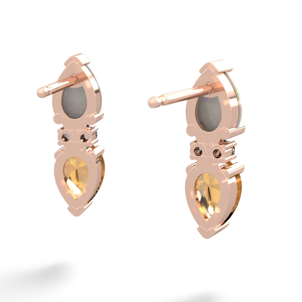 Opal Bowtie Drop 14K Rose Gold earrings E0865