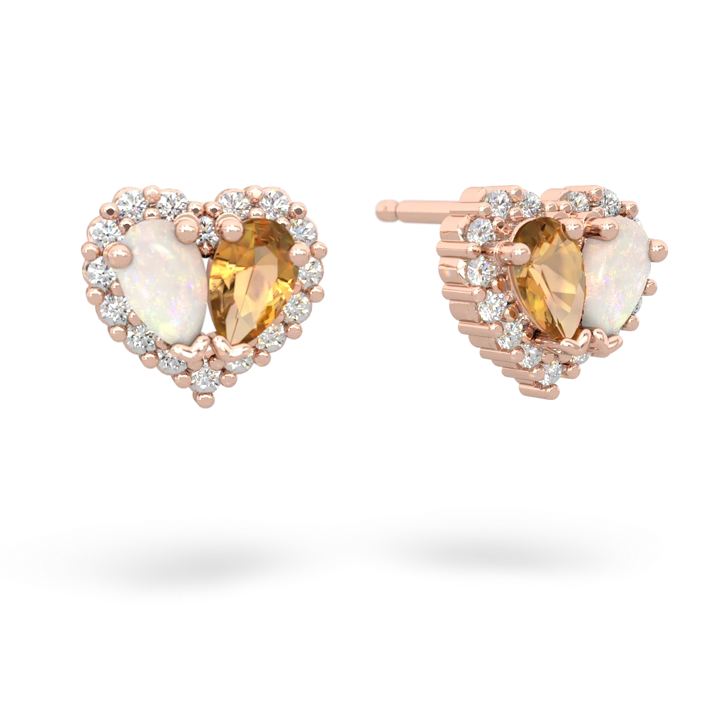 Opal Halo 14K Rose Gold earrings E7008