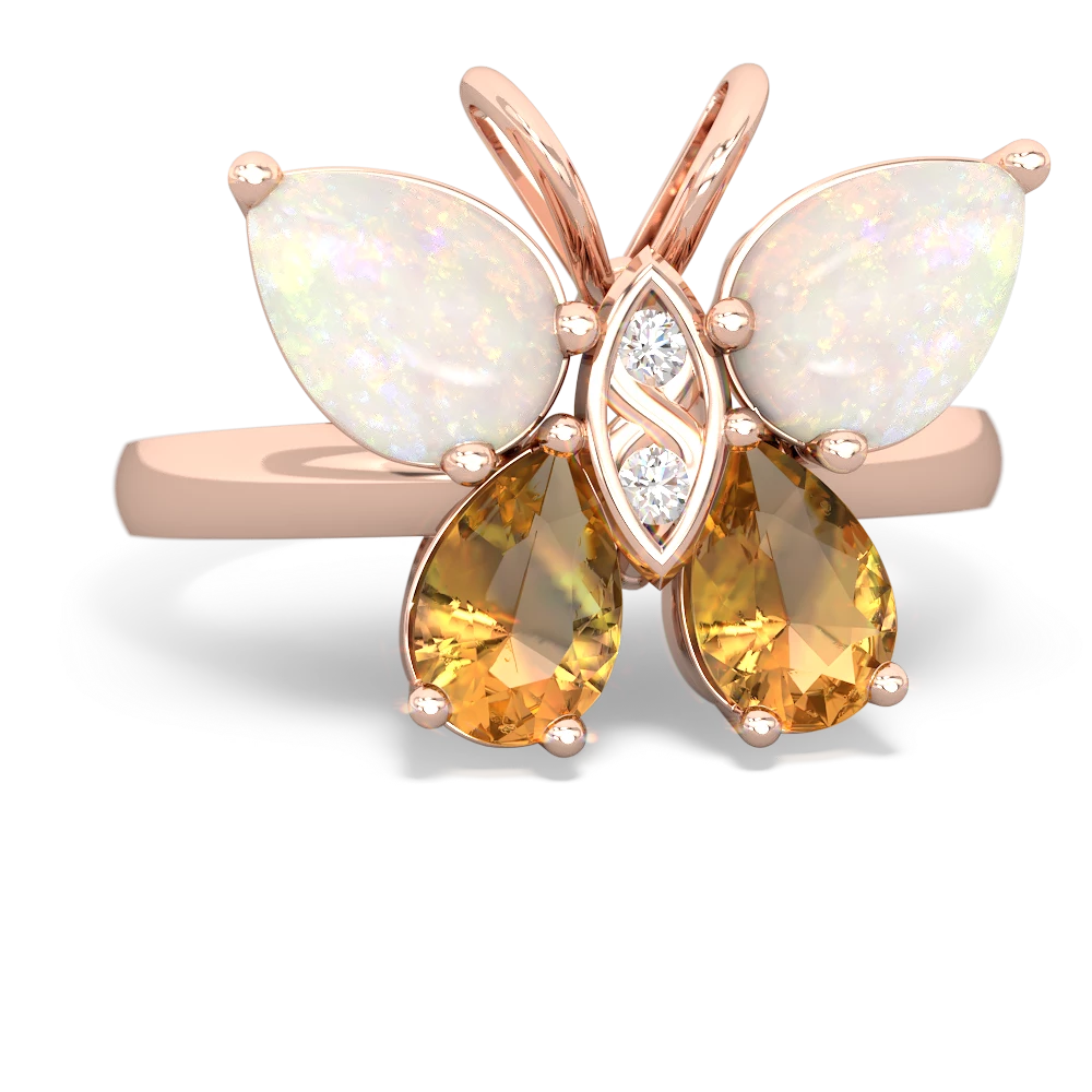 Opal Butterfly 14K Rose Gold ring R2215