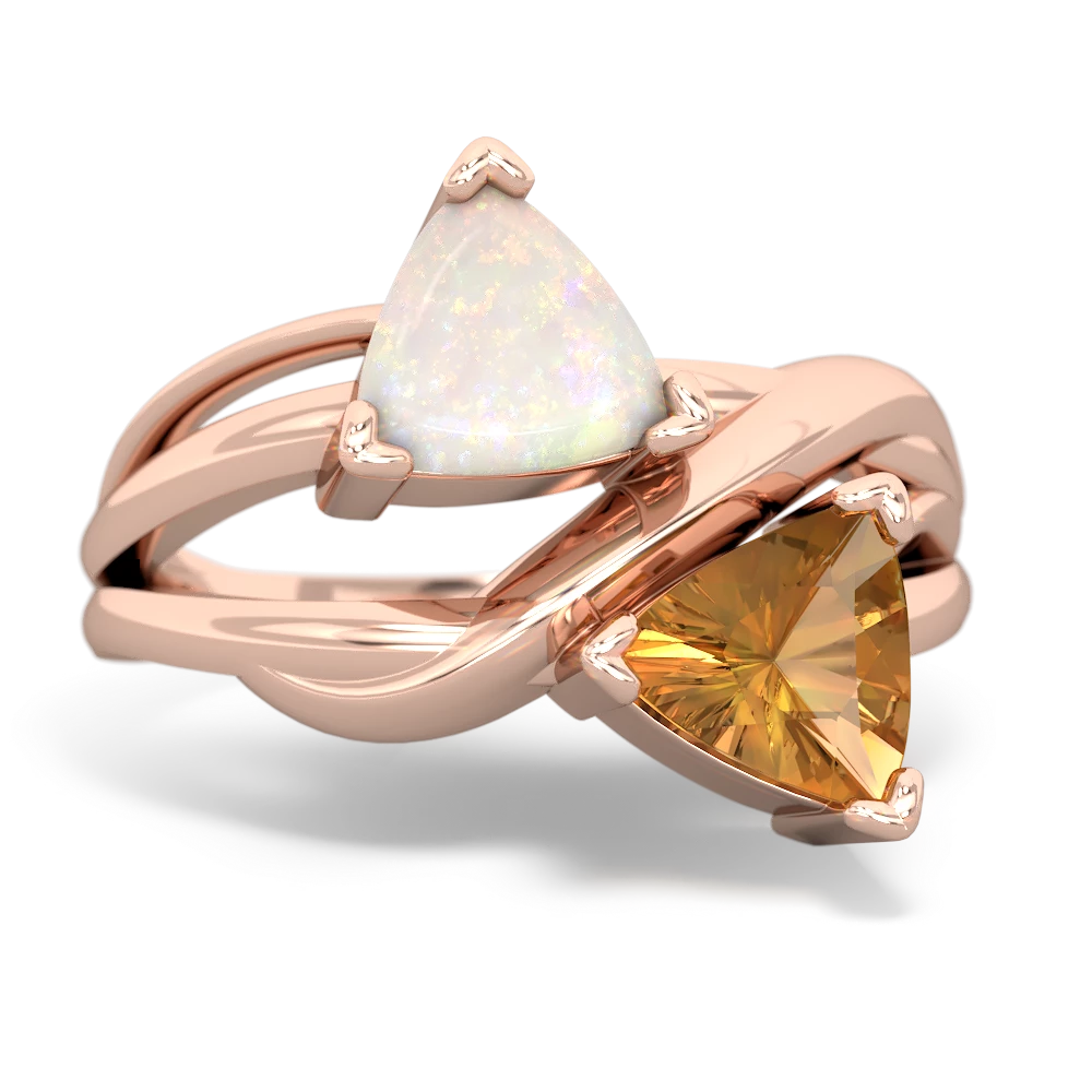 Opal Split Band Swirl 14K Rose Gold ring R2341