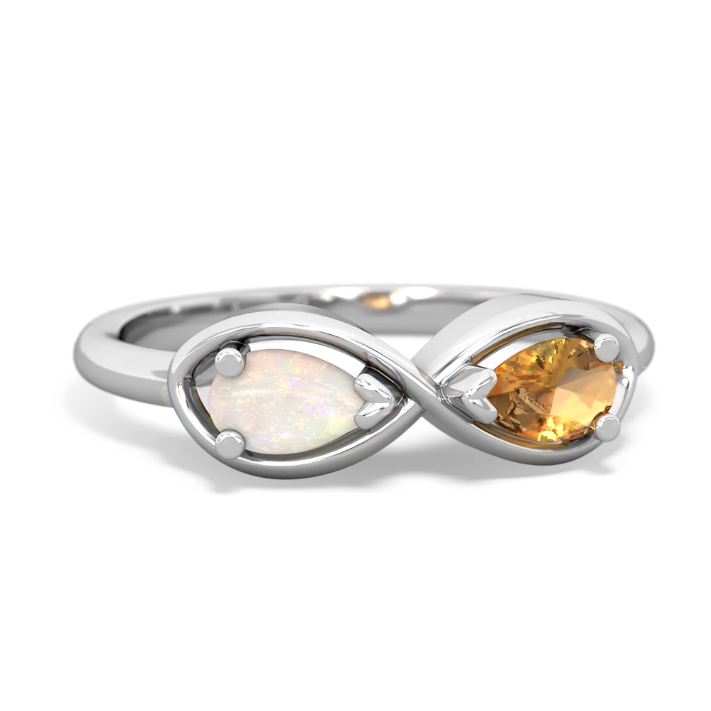 Opal Infinity 14K White Gold ring R5050