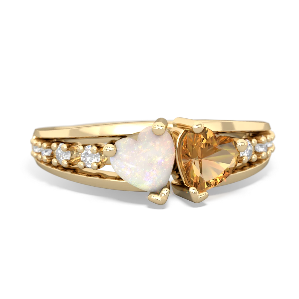 Opal Heart To Heart 14K Yellow Gold ring R3342