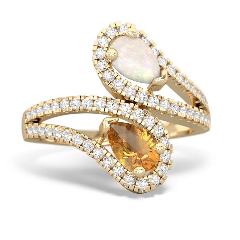 Opal Diamond Dazzler 14K Yellow Gold ring R3000