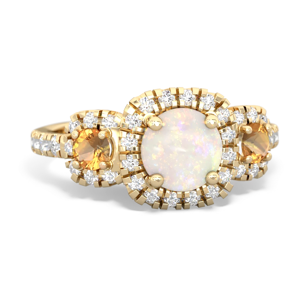 Opal Regal Halo 14K Yellow Gold ring R5350