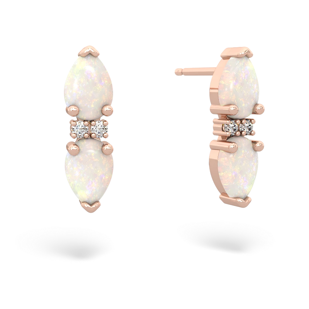 Opal Bowtie Drop 14K Rose Gold earrings E0865