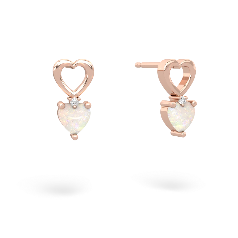 Opal Four Hearts 14K Rose Gold earrings E2558