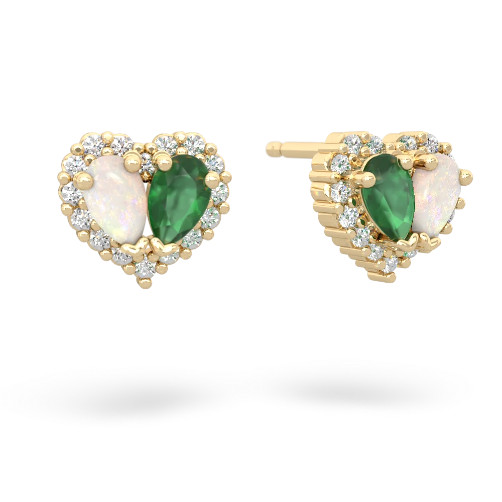 Opal Halo 14K Yellow Gold earrings E7008