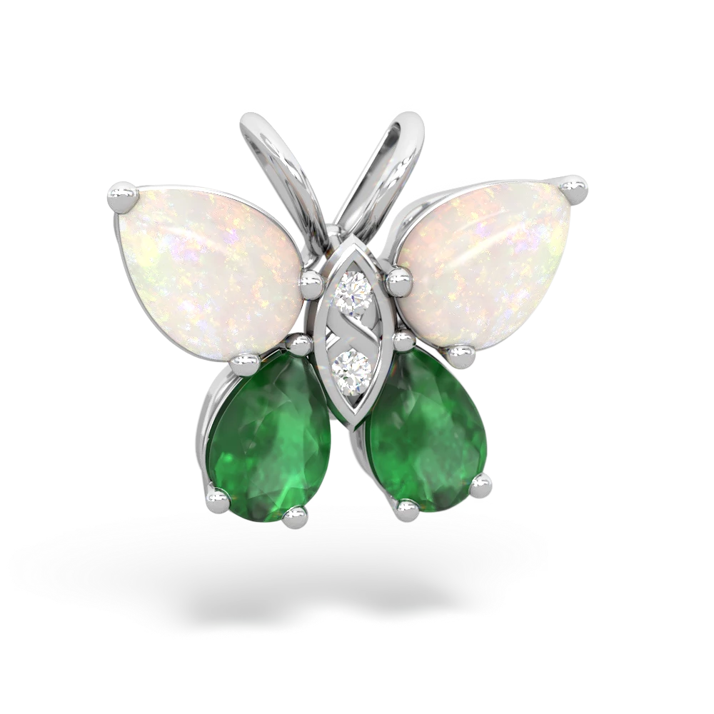 Opal Butterfly 14K White Gold pendant P2215