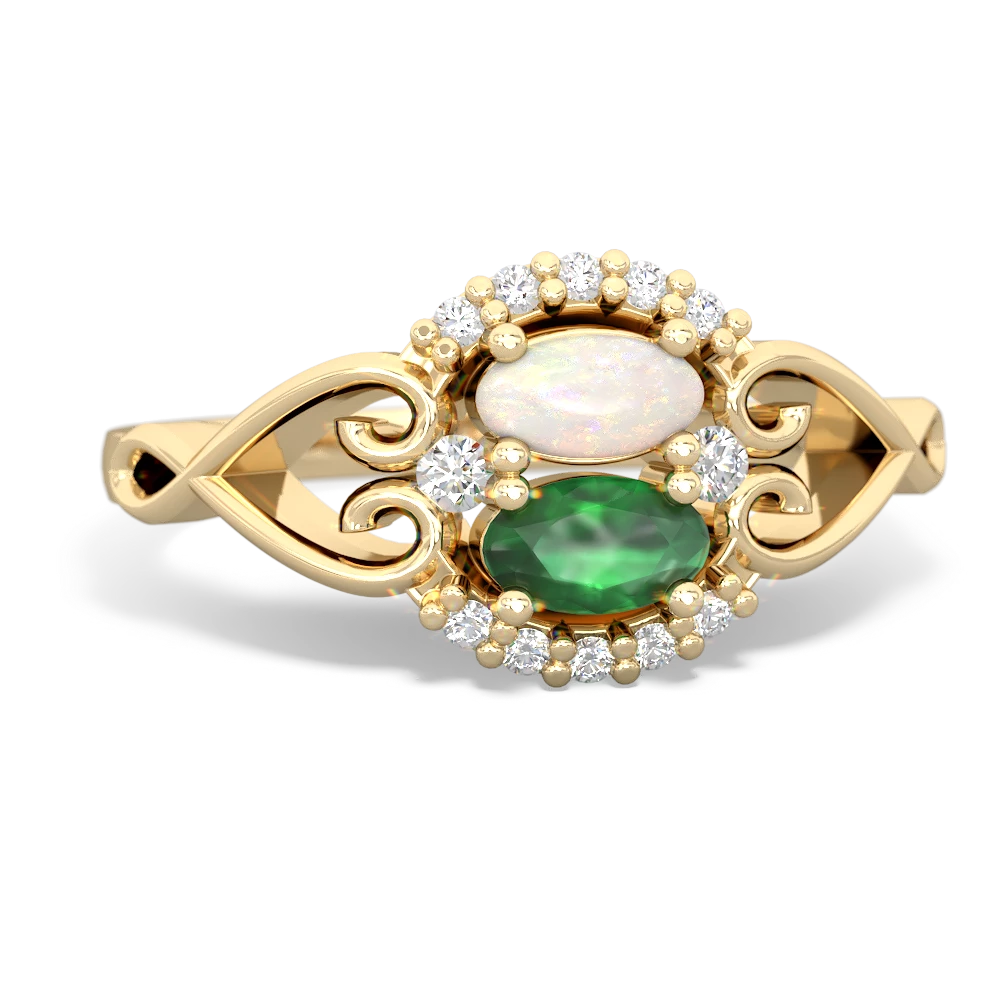 Opal Love Nest 14K Yellow Gold ring R5860