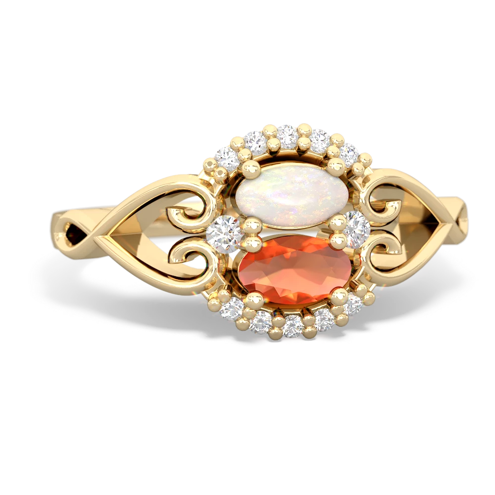 Opal Love Nest 14K Yellow Gold ring R5860